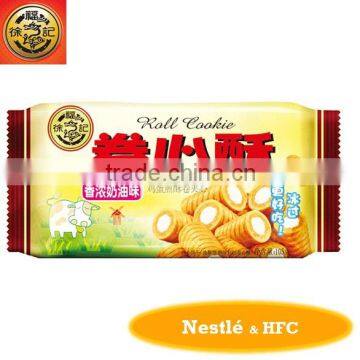 HFC 5371 cereal filled rice cracker roll, grain snack with cream flavour