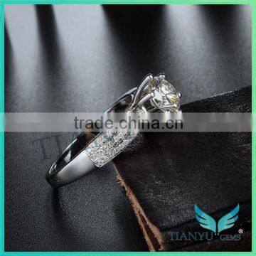 Lady's Sliver Ring 1Carat Moissanite Rings Wedding,Engagement Rings photo-3