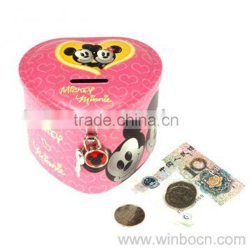 heart shaped cartoon tin kids coin purse