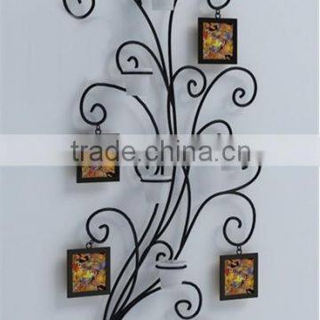 Home decorative wall hanging metal art wrought iron family tree photo frame