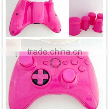 Custom glossy Hot Pink Wireless Controller Shell for Xbox360 Slim with transforming D-pad