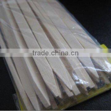 Bamboo flat skewer stick with green skin or natural yellow color