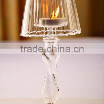 Table Lamp Shape Glass Candlestick, Noble and Elegant Desk Lamp Shaped Candle Holder photo-3