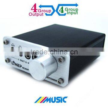 Newest Aluminum A985 4 ports Audio signal switch headphone switcher