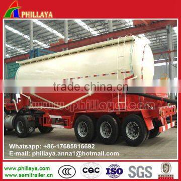 Tri-axle Dry Bulk Cement Tanker , Cement Bulker Truck Trailers With Air Compressor photo-3