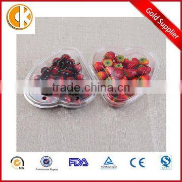 Heart shaped PET disposable plastic fruit container/salad boxes