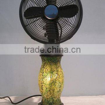 16" Decorative Unique Pedestal Fan With Orient Porcelain Vase LED Light Inside photo-2