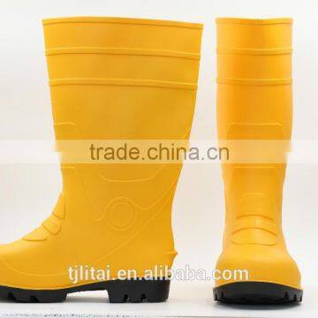 Yellow Black Work Boot With Steel Toe Pvc Safety Shoes photo-2