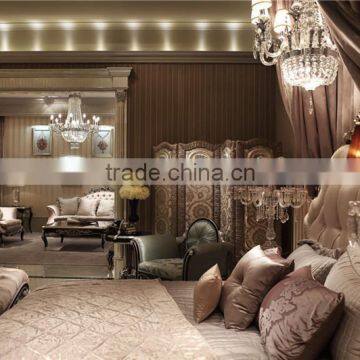 Victorian Queen Anne Crown Pink Bedroom Set, Crystal Button Tufted Queen and King Size Bed photo-3