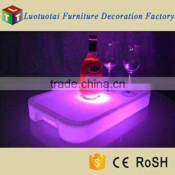 Wireless Control RGB Color Changed Battery Operated Wine Tray Stand/plastic Tray for Wine and Food photo-2
