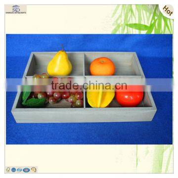 Antique Feature Horticultural Decoration Paulownia Wooden Plate Tray photo-4