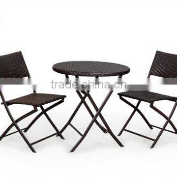 3 piece outdoor patio rattan bistro small dining chair set