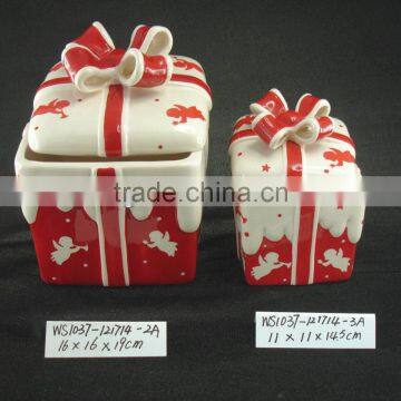 Ceramic Christmas Round Gift Box For Promotion Gift