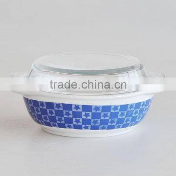 2-tone Solid Color Stoneware Soup Bowl With Glass Lid photo-3