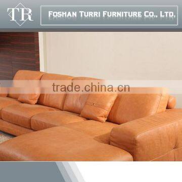 Modern Luxury Full Grain Leather Living Room Sofa Set photo-3