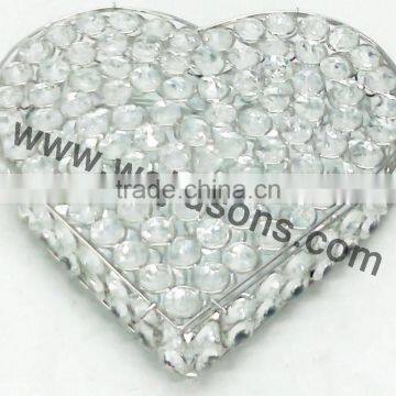 Wholesale Fashion Silver Pearl Jewelry Box,sweet Heart Crystal Metal Jewelry Box,for Ladies Wedding Gift photo-4