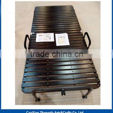 Wooden Bed Design With Metal Frame