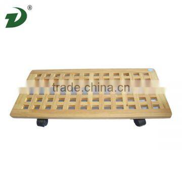 2016 wholesale high quality wood serving tray with wheel