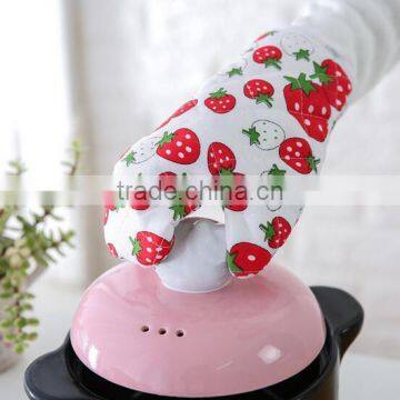Printed Heat Resistant Grill Microwave Oven Gloves Wholesale Cotton Oven Mitts photo-2