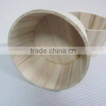 Hot Sale Natural Handmade Round Shape Solid Wooden Barrel, Wood Barrel With Rope Handle Manufacture photo-6