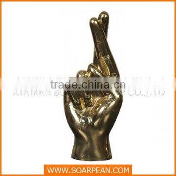 Golden Painting Hand Sculpture Fiberglass Window Displays Props photo-3