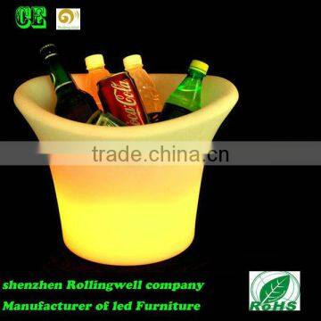 LED 5 liter plastic ice bucket/plastic ice bucket with tong set /cocktail bucket