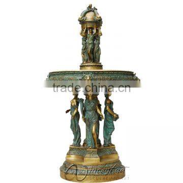 outdoor garden decoration metal craft life size nude woman bronze sculpture fountain