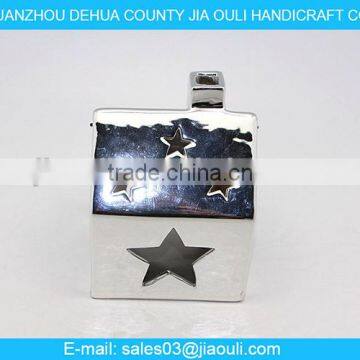 BSCI Certificated Factory Ceramic Plating Silver Hollowed-out Hanging Lamp Sale photo-2