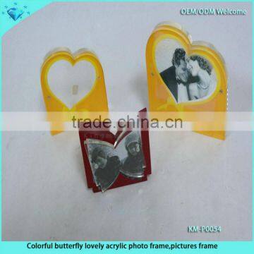 Lovely Heart Shape Clear Acrylic Photo Frame With Magnet for Wedding photo-5
