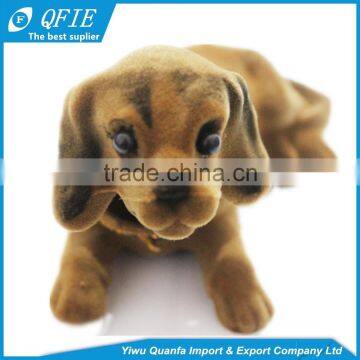 Promotional cute cheap resin flocking animal toy for for Car Interior Decorations