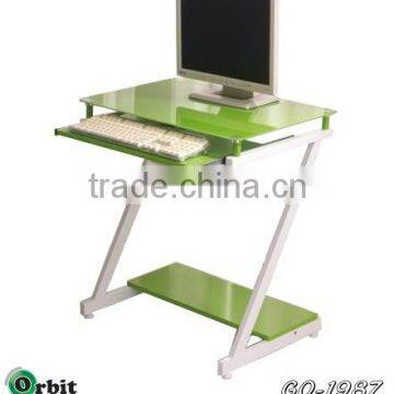 Cheap Stainless Steel Modern Glass Computer Desk photo-2