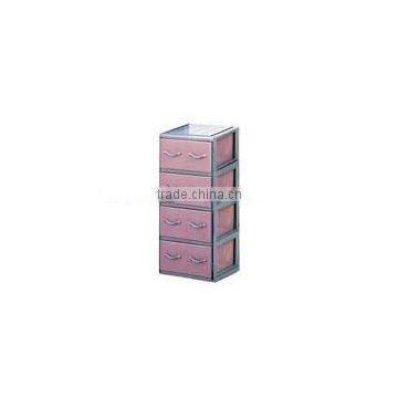 JP40 Metallic Drawer Cabinet W/2 Handles (4 Drawers W/Wheel)