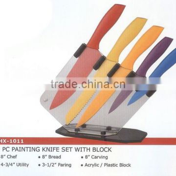 6pcs painting knife set with block