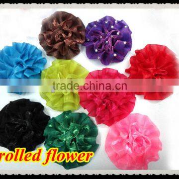 Fashion new Rolled handmade head silk flower