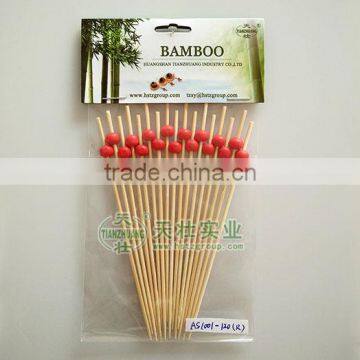 disposable bamboo art skewer/stick with ball food skewer fruit sticks