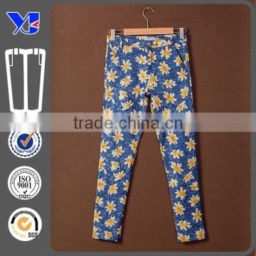 Flower Printed Fashionable Tight Ladies Pirnt Pencil Women pants