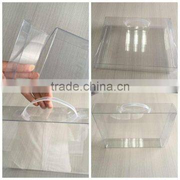 strong thick transparent clear PVC displaying gift handle box