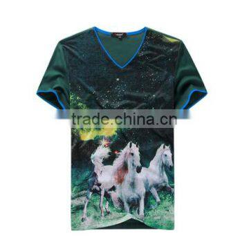 2016 new fashion sublimation t shirts for men blue sublimation t shirt