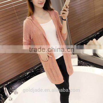 OEM Custom-Made Hight Quality Ladies Button Down Plain Knitted Cardigan Sweater photo-3