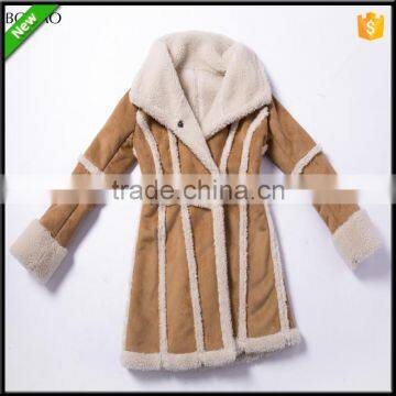 Composite Suede Lamb Wool Super Warm Winter Long Faux Fur Coat