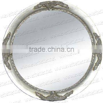 Round Shaped antique design Silver Painting Finish Wall Mirror