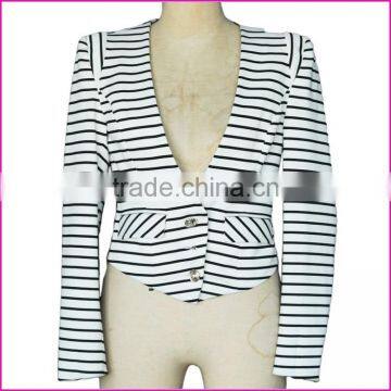 Women's striped office jacket & office suit top OEM service