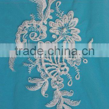 Color Corded Embroidery Bridal Lace Applique Wedding Dresses DIY Lace Applique Motif Corded & Embroidered Lace Applique photo-4