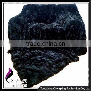 CX-D-66G Genuine Rex Rabbit Fur Natural Color Decorative Blanket Home Fur Rug photo-4