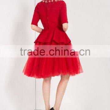 Maxnegio Customized New Design Red Short Tutu Evening Dress Pattern For Wedding Wholesale Evening Dress 2016 photo-6