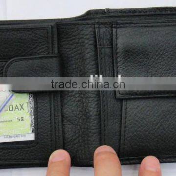 Fashion Black Napa Genuine Leather Purse Money for Men photo-4