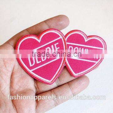 Custom Heart Embroidered Patch for Clothes Embroidery Patch Made in China Choose Size/color photo-2