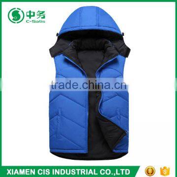 Top Fashion Winter Warmful Outwear Mens Hooded Reversible Down Feather Vest photo-5