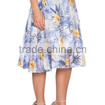 MGOO Korea Style Women Pleated Floral Summer Skirts High Waisat Fashion African Skirts 15145A408 photo-4