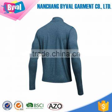Elite Dry Fit Performance 100%polyester Heather Sports Long Sleeve Running Reflective Zip t Shirts 1/4 Zip Pullover photo-4